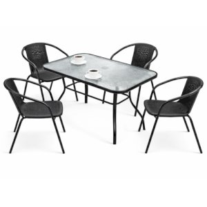 ბაღის ავეჯის ნაკრები - BLOG rattan M შავი