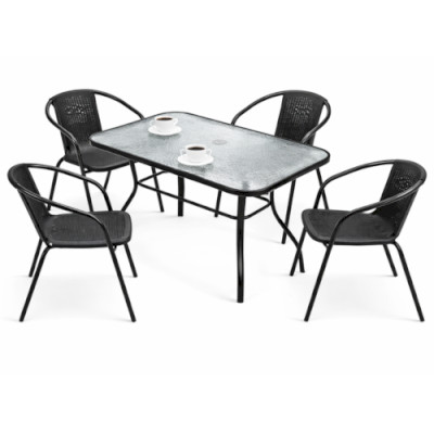 ბაღის ავეჯის ნაკრები - BLOG rattan M შავი